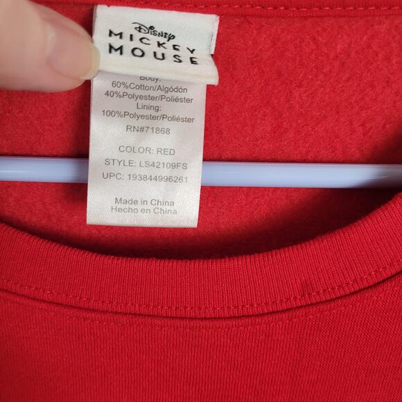 Disney Mickey Mouse red light up Santa sweatshirt Size 3XL Holiday Party Fangear - Picture 4 of 7